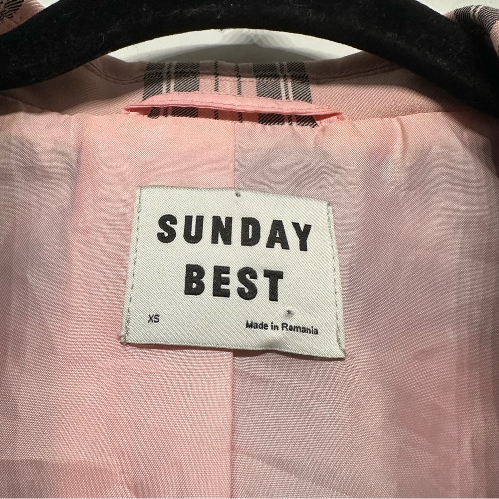 Sunday Best Aritzia Galt Checkered Plaid Double Breasted Blazer Jacket - Picture 4 of 10